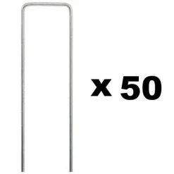 GT GARDEN Lot De 50 Piquets De Fixation Pour Jardin En Acier Galvanisé - 30 X 200 Mm