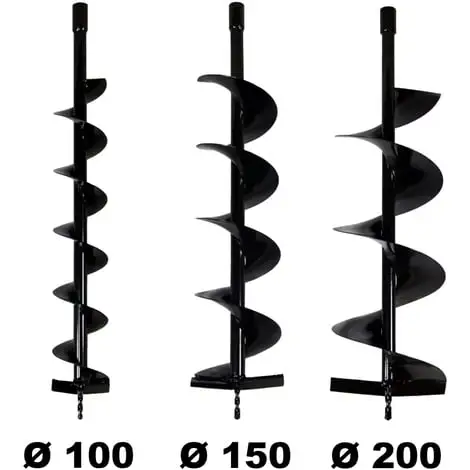 GT GARDEN Lot De Mèches Ø 100 + 150 + 200 Mm Pour Tarière Thermique 3 GT GARDEN Lot De Mèches Ø 100 + 150 + 200 Mm Pour Tarière Thermique