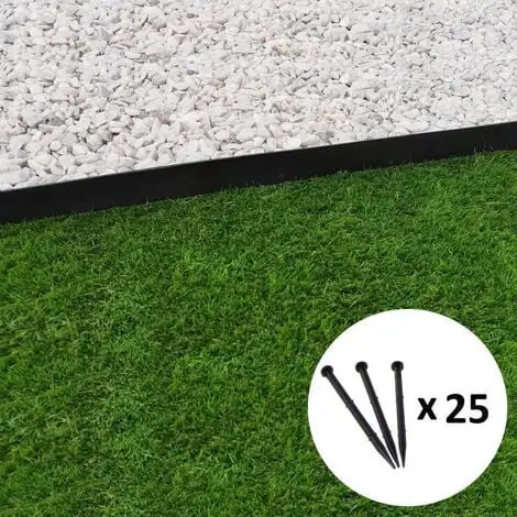 GT GARDEN Bordure De Jardin Droite Noire - 4,5 Cm X 5 Mètres Avec 25 Piquets D'ancrage 3 GT GARDEN Bordure De Jardin Droite Noire - 4,5 Cm X 5 Mètres Avec 25 Piquets D'ancrage