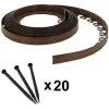 GT GARDEN Bordure De Jardin Flexible Marron - 5 Cm X 10 Mètres Avec 20 Piquets D'ancrage -Gt Garden Boutique 64424407 1