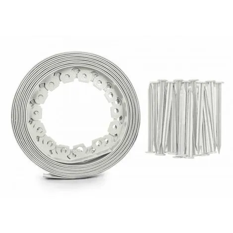 GT GARDEN Bordure De Jardin Flexible Blanche - 4 Cm X 10 Mètres Avec 20 Piquets D'ancrage 4 GT GARDEN Bordure De Jardin Flexible Blanche - 4 Cm X 10 Mètres Avec 20 Piquets D'ancrage – Image 2